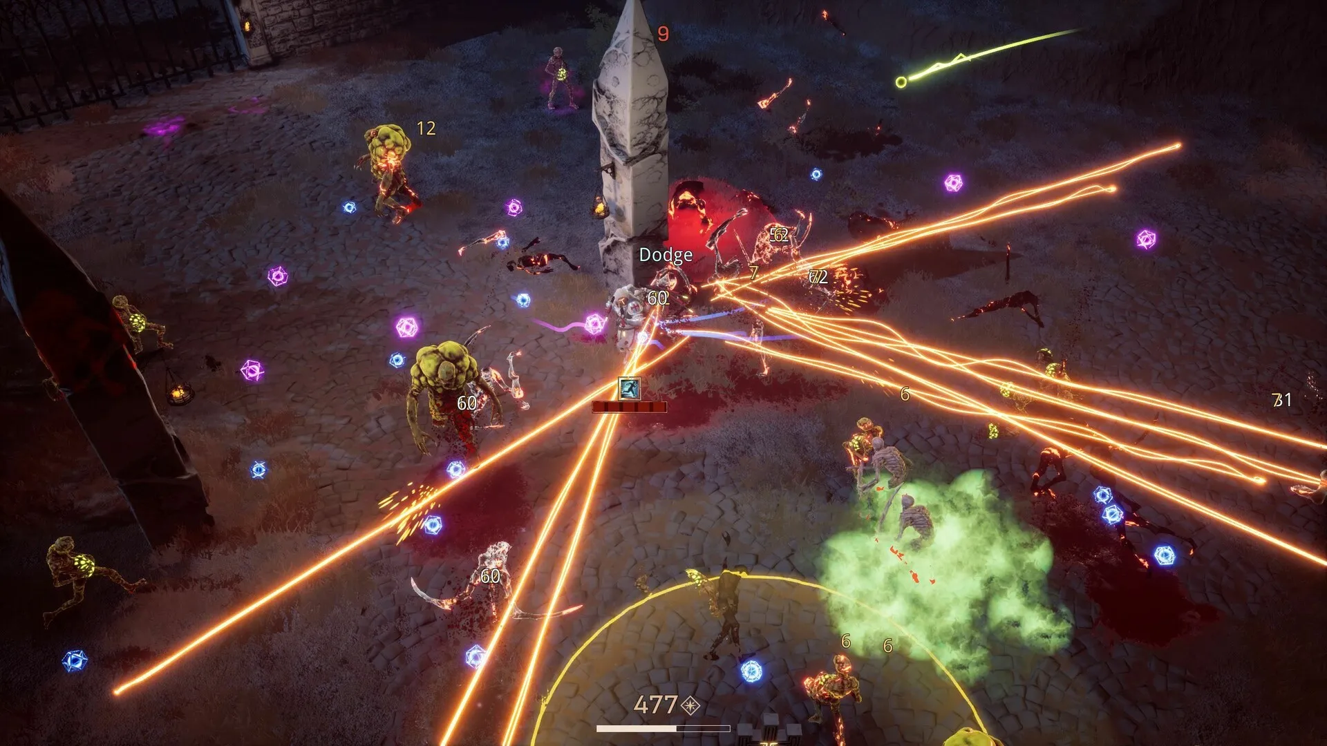 Arms of God late-game combat with fully merged weapons against elite enemies